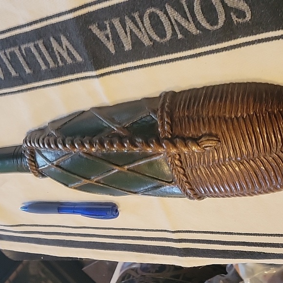 5 For 25.00/Cast Iron Sexton Wine Bottle, EUC, dk.green/ brown - Picture 2 of 3